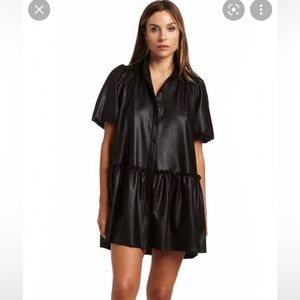 DREW Dress Tiffany NWT Vegan Leather Black XS